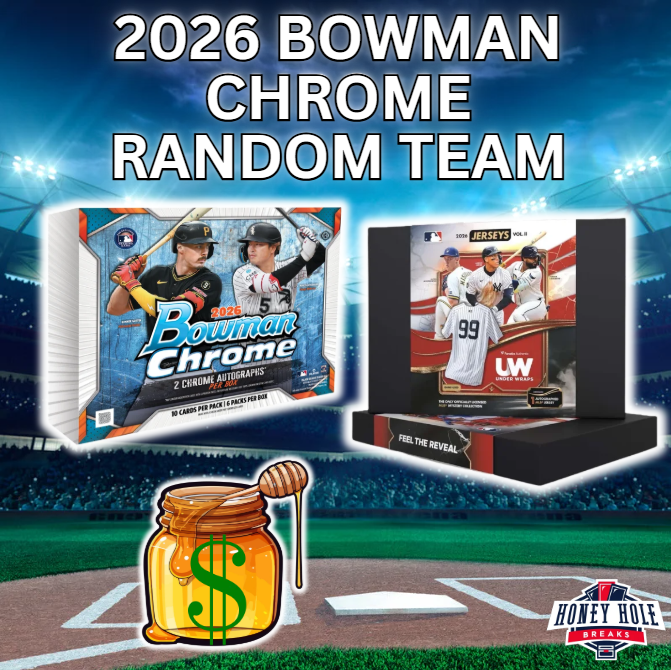 1x 2026 Bowman Chrome Hobby, 1x 2026 Under Wraps Autographed MLB Jerseys Volume II - 3 RANDOM TEAM Break #2215