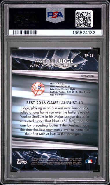 2016 BOWMAN'S BEST TOP PROSPECTS TP-28 AARON JUDGE REFRACTOR PSA 10