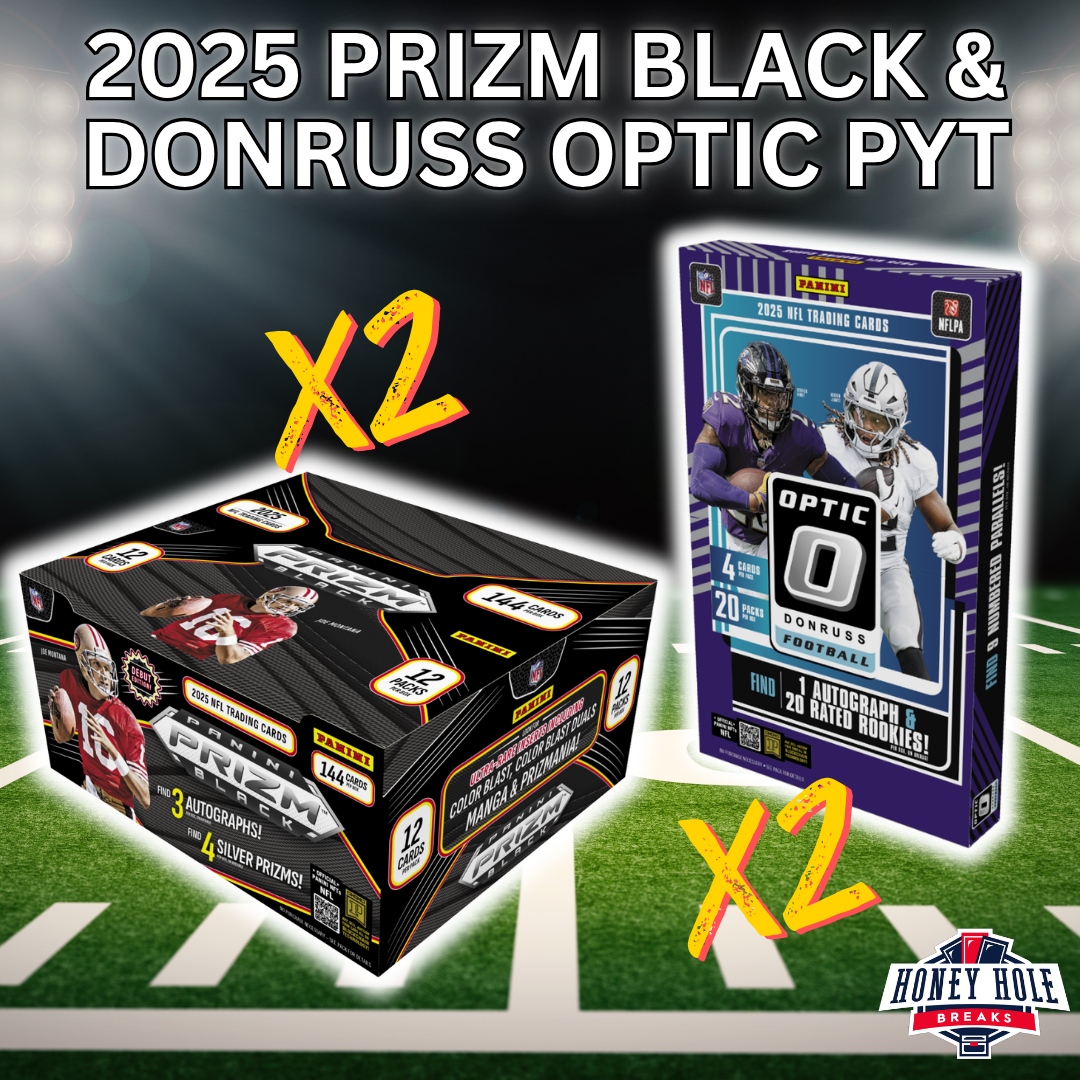 2x '25 Panini Prizm Black Football Hobby + 2x '25 Panini Donruss Optic Football Hobby - PICK YOUR TEAM Break #1572