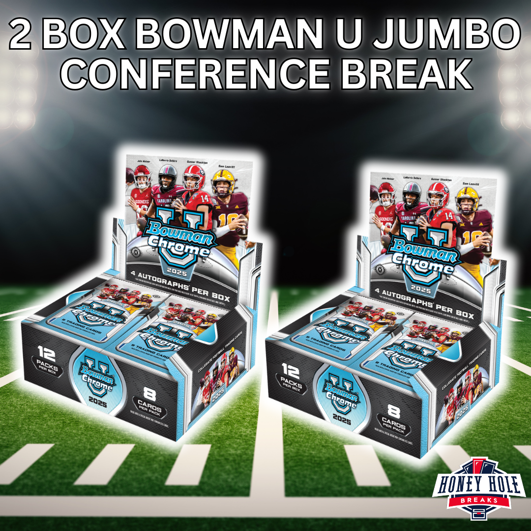 2x 2025 Bowman Chrome U Football Jumbo - Random Conference Break #1257