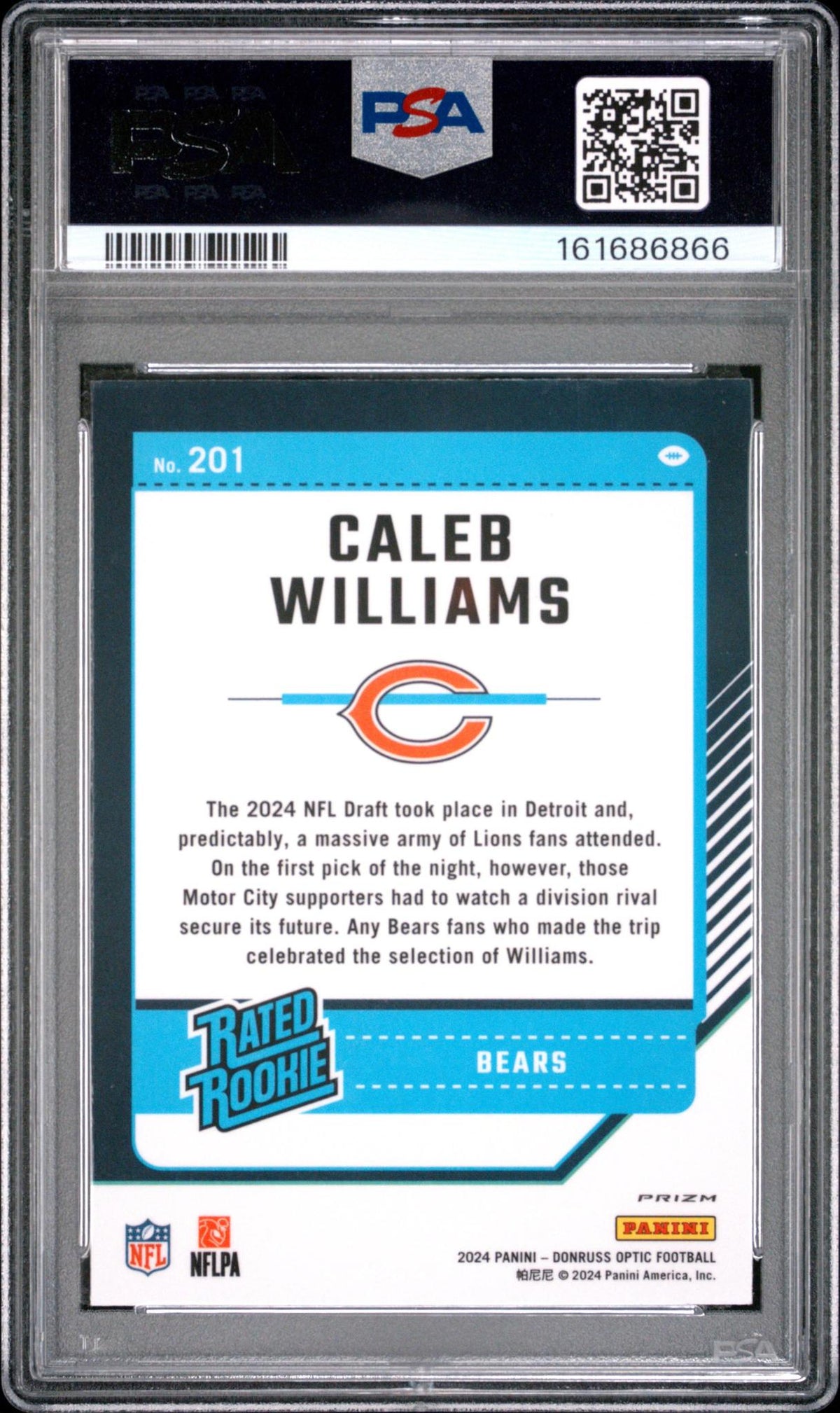 2024 PANINI DONRUSS OPTIC 201 CALEB WILLIAMS STARS PSA 10