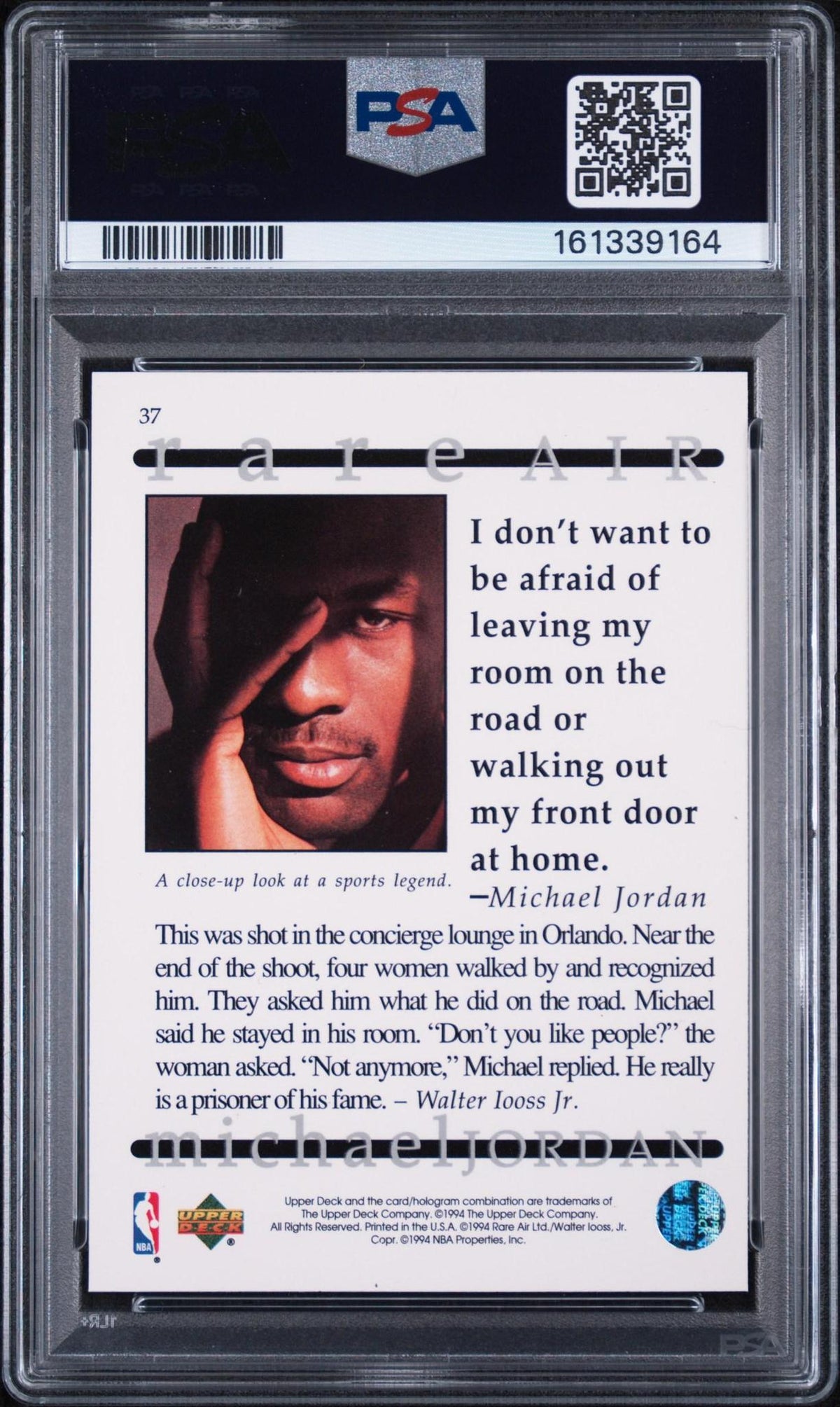 1994 UPPER DECK MJ RARE AIR 37 MICHAEL JORDAN