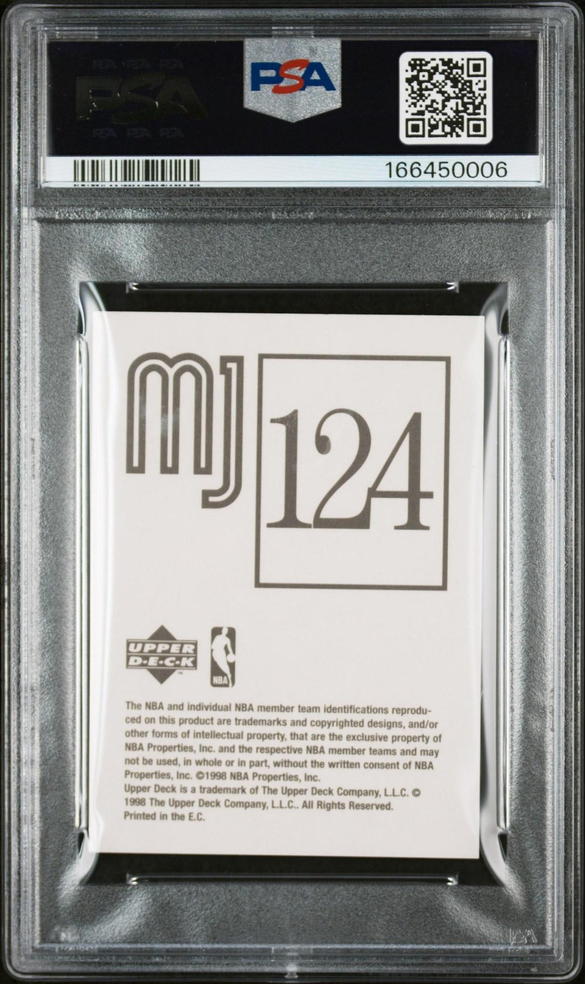 1998 UPPER DECK INTERNATIONAL MJ STICKERS 124 MICHAEL JORDAN PSA 10