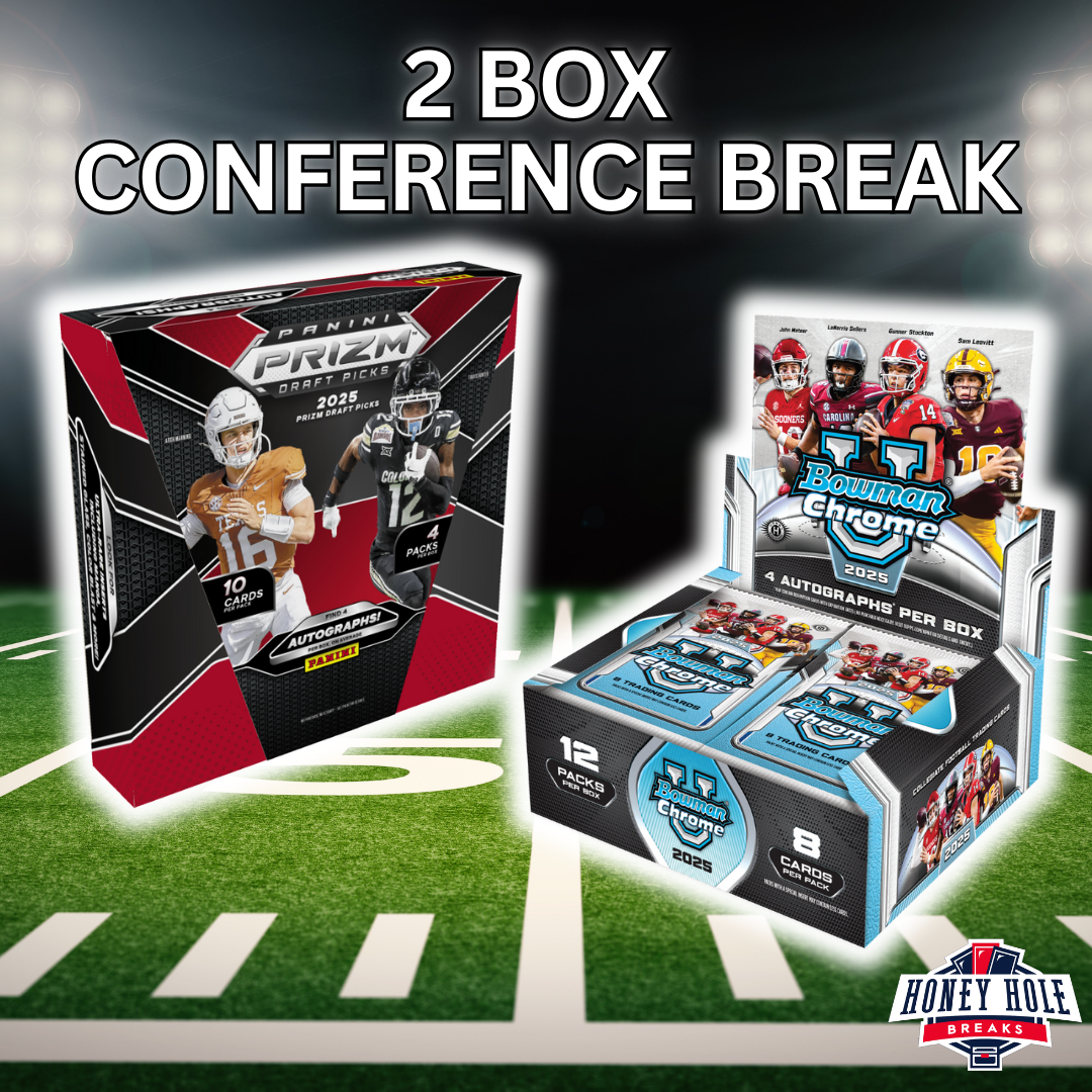 1x 2025 Bowman's Best U Football Hobby, 1x 2025 Bowman Chrome U Football Sapphire - Random Conference Break #1336