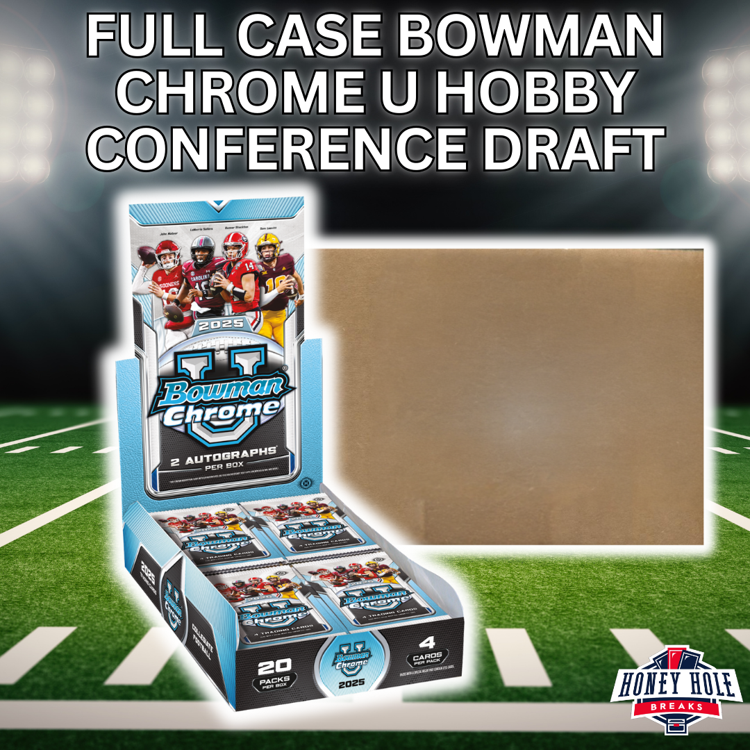 FULL CASE 2025 Bowman Chrome U Football Hobby (12 Boxes) - Conference Draft Break #1263