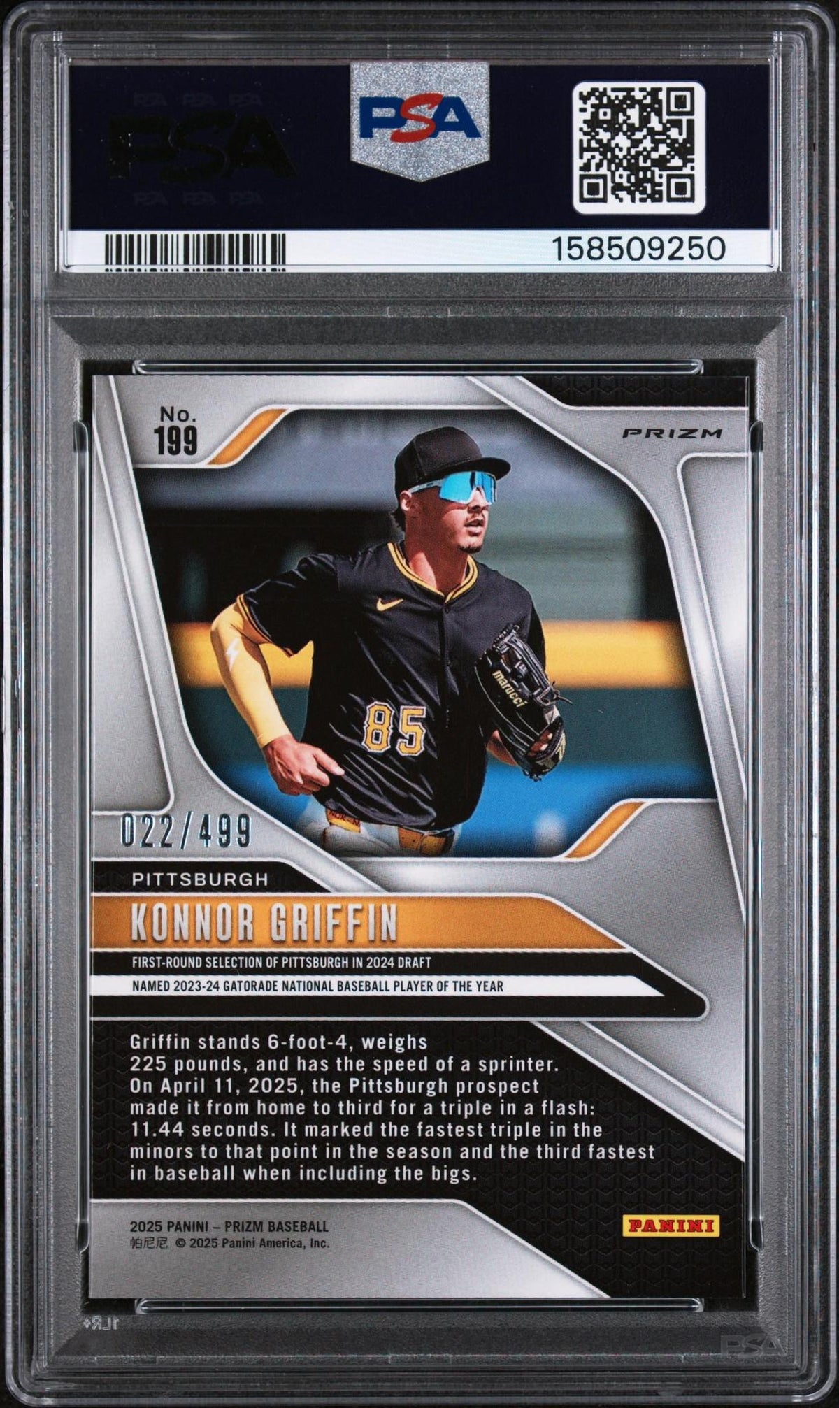 2025 PANINI PRIZM 199 KONNOR GRIFFIN PULSAR PSA 10
