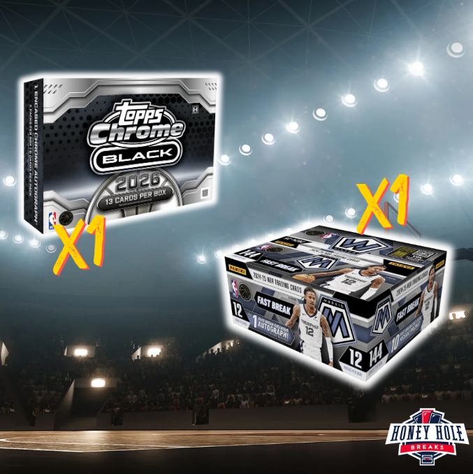 1x 2025/26 Topps Chrome Black Basketball Hobby, 1x 2024/25 Panini Mosaic Basketball Fast Break Box - 3 RANDOM TEAM Break #2157