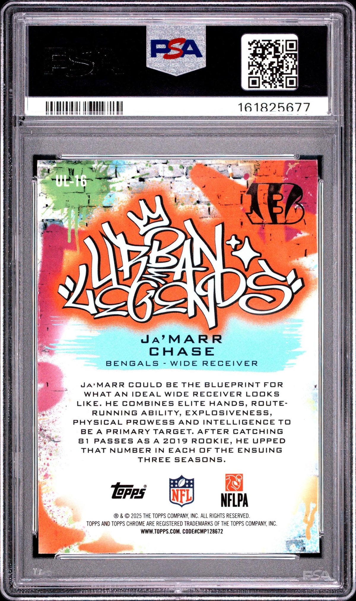 2025 TOPPS CHROME URBAN LEGENDS 16 Ja'MARR CHASE PSA 10