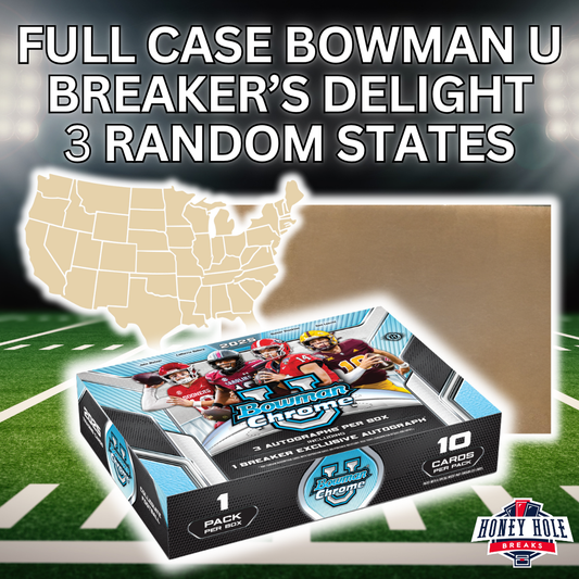 FULL CASE 2025 Bowman Chrome University Football Breaker's Delight - 3 RANDOM STATES Break #1213