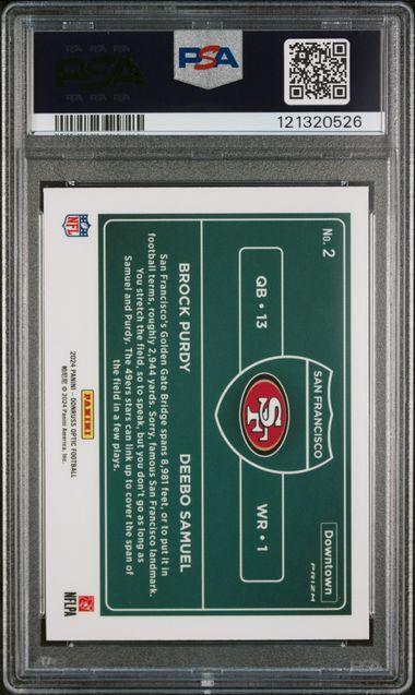 2024 PANINI DONRUSS OPTIC DOWNTOWN DUOS #2 PURDY/SAMUEL PSA 10