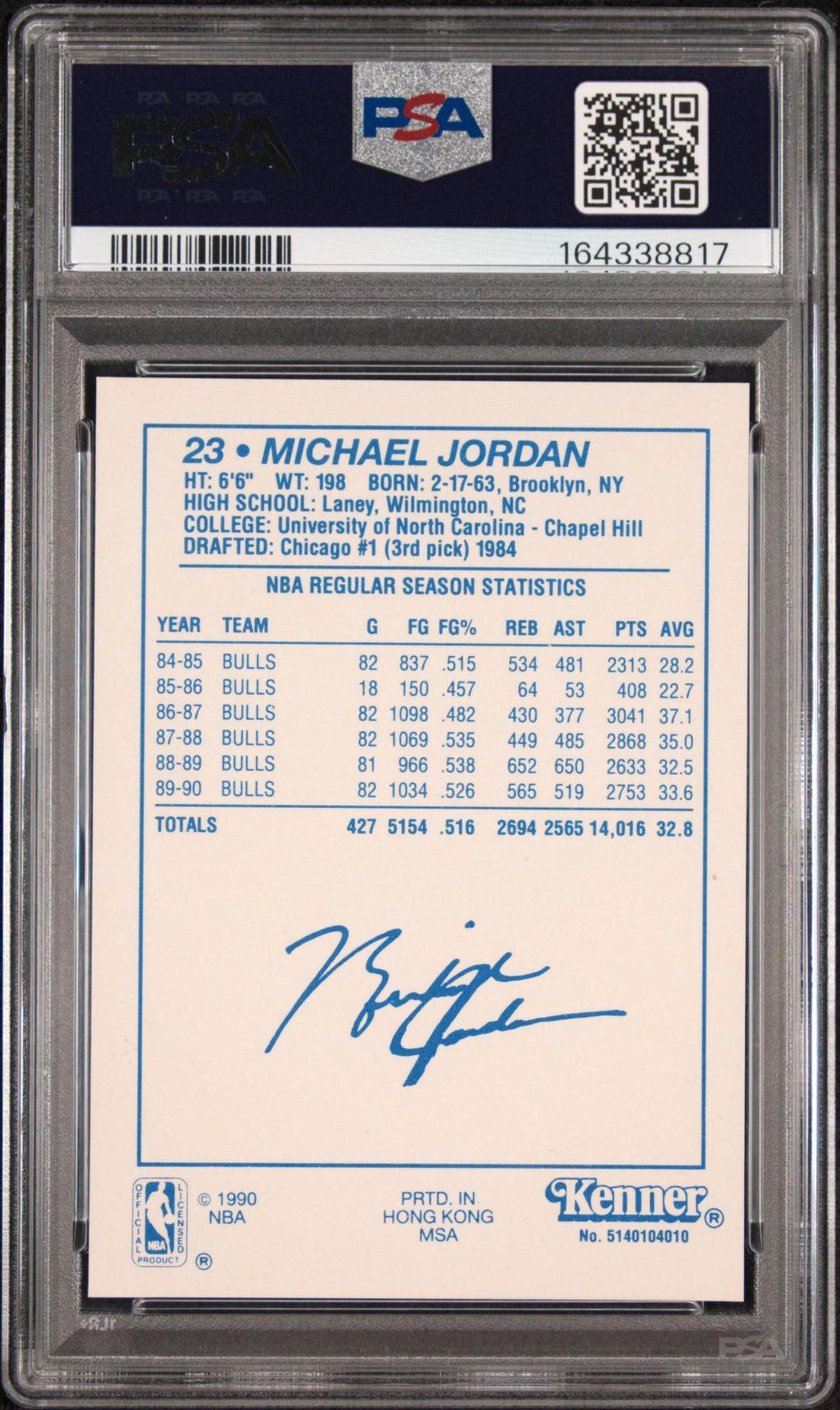 1990 KENNER STARTING LINE-UP MICHAEL JORDAN BROWN PSA 10