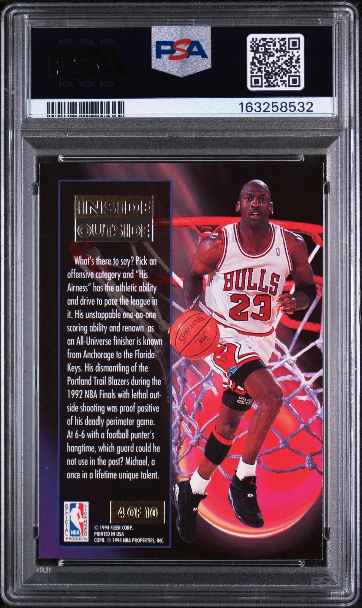 1993-94 Ultra #4 Michael Jordan Inside Outside PSA 8