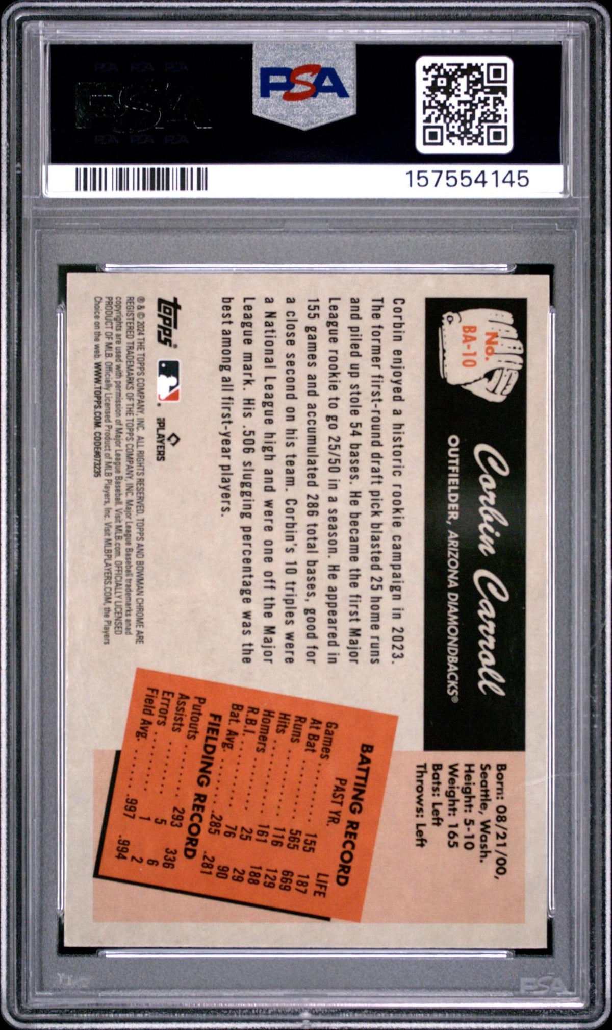2024 BOWMAN 1955 BOWMAN ANIME BA10 CORBIN CARROLL
