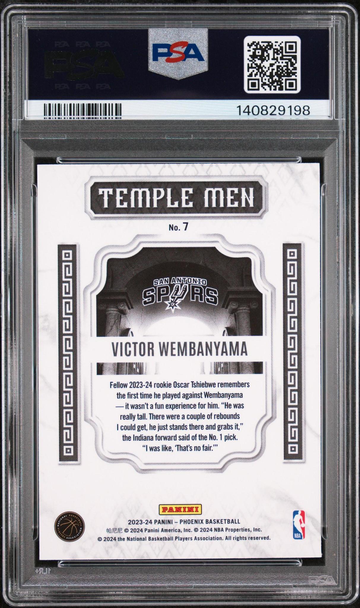 2023 Phoenix Victor Wembanyama #7 Triple Men Blue Ice PSA 10