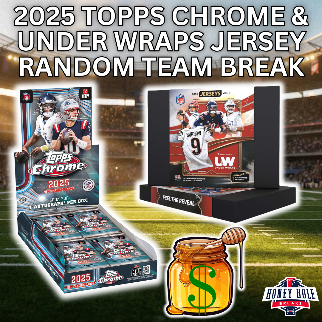 1x 2025 Topps Chrome Football Hobby, 1x 2026 Under Wraps Autographed Football Jersey - RANDOM TEAM Break #2065