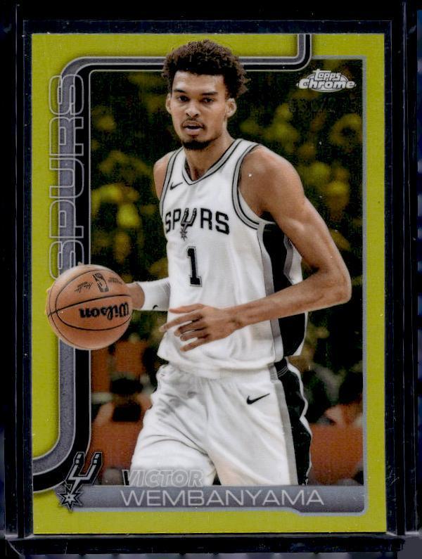 2025-26 Topps Chrome #221 Victor Wembanyama Yellow Refractor #/275