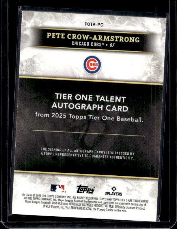 2025 Topps Tier One Pete Crow Armstrong #TOTA-PC Autograph /49