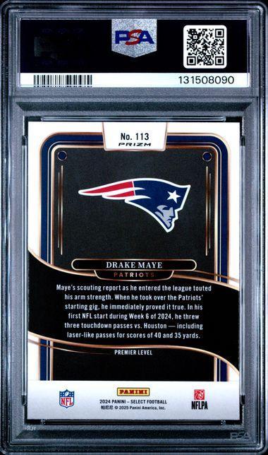 2024 PANINI SELECT #113 DRAKE MAYE RED & BLUE SHOCK PSA 10