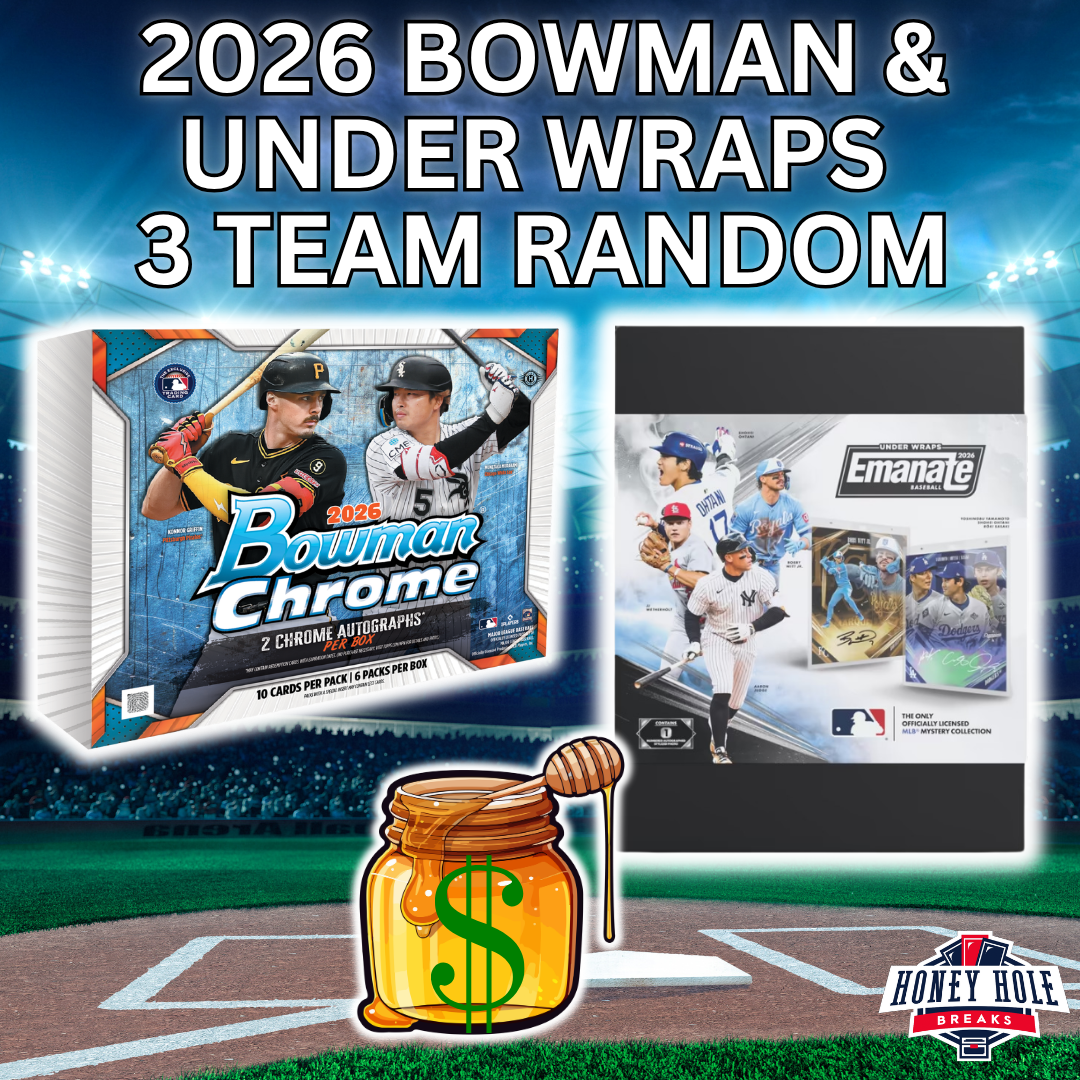 1x 2026 Bowman Chrome Baseball Hobby, 1x 2026 Under Wraps MLB Emanate - 3 RANDOM TEAM Break #2090