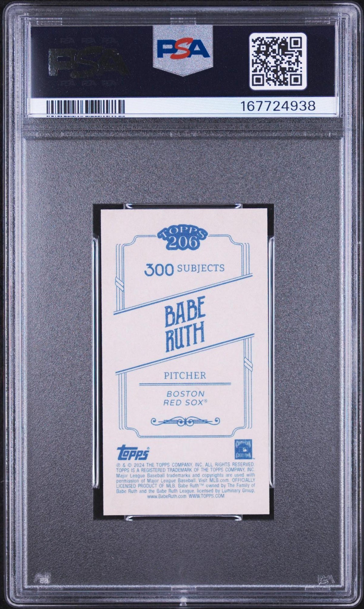 2024 TOPPS 206 BABE RUTH PSA 10