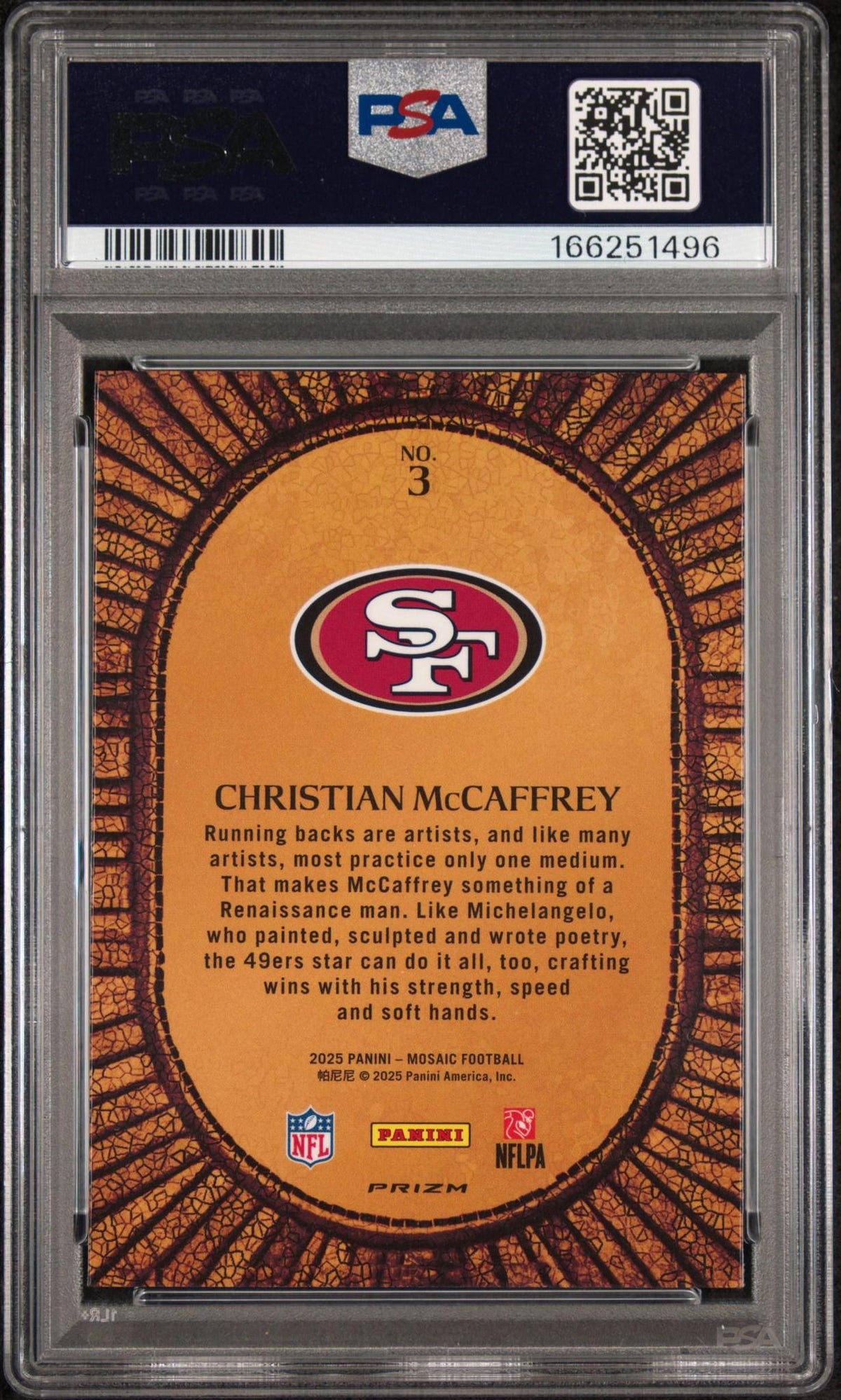 2025 PANINI MOSAIC MICRO MOSAIC 3 CHRISTIAN McCAFFREY PSA 10