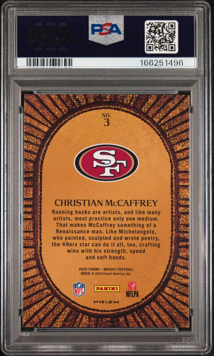 2025 PANINI MOSAIC MICRO MOSAIC 3 CHRISTIAN McCAFFREY PSA 10