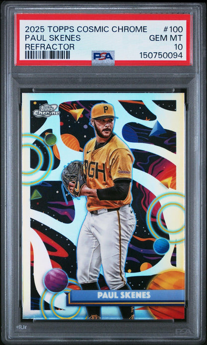 2025 Topps Cosmic Chrome Paul Skenes #100 Refractor PSA 10