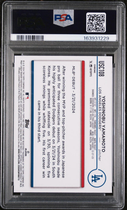 2024 TOPPS CHROME UPDATE USC108 YOSHINOBU YAMAMOTO