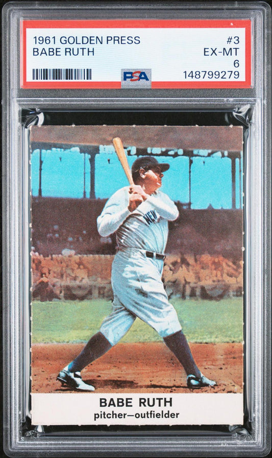 1961 GOLDEN PRESS 3 BABE RUTH PSA 6