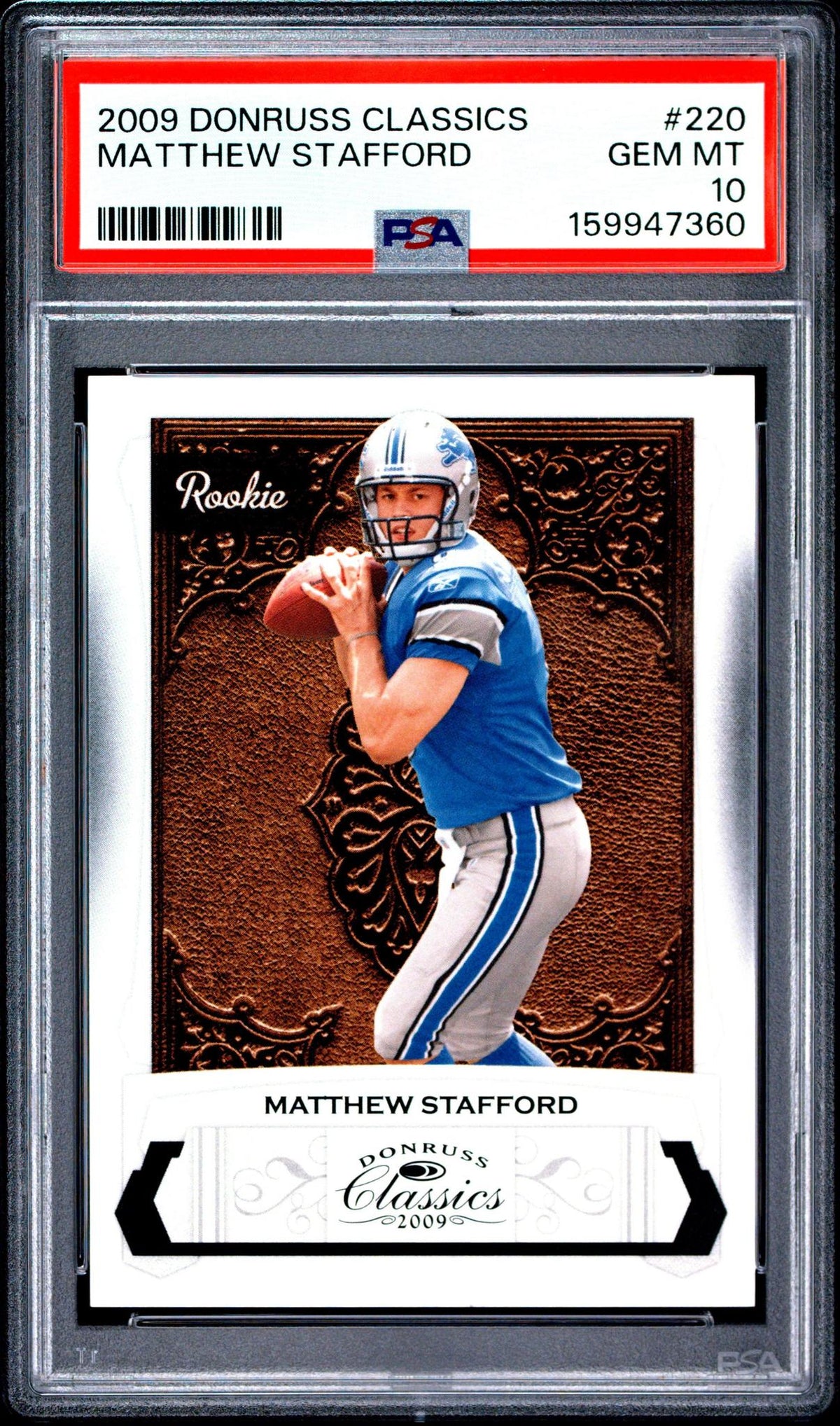 2009 DONRUSS CLASSICS 220 MATTHEW STAFFORD PSA 10