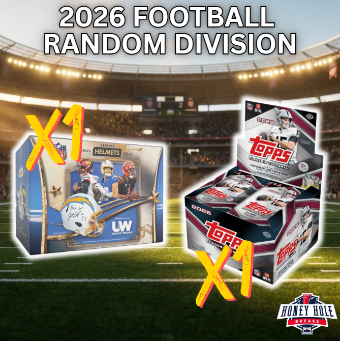 1x '26 Topps Football Jumbo, 1x '26 Under Wraps Autographed NFL Replica Helmets - RANDOM DIVISION Break #2025