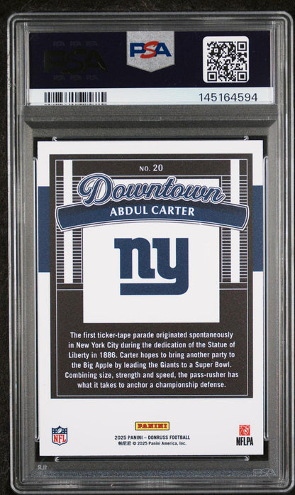 2025 Donruss #20 Abdul Carter Downtown! PSA 10