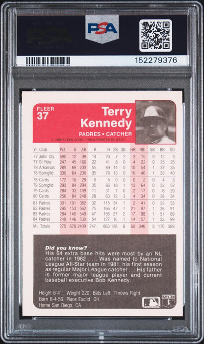1985 Fleer #37 Terry Kennedy PSA Authentic