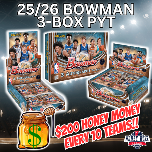 1x 2025/26 Bowman Basketball Hobby, 1x 2025/26 Bowman Basketball Jumbo, 1x 2025/26 Bowman Basketball Delight - Pick Your Team Break #1658