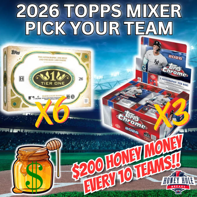 6x '26 Topps Tier One Baseball Hobby, 3x '26 Topps Chrome Baseball Jumbo - PICK YOUR TEAM Break #2049