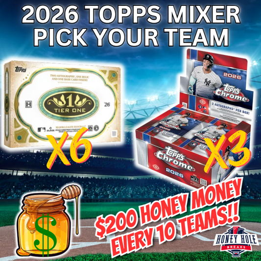 6x '26 Topps Tier One Baseball Hobby, 3x '26 Topps Chrome Baseball Jumbo - PICK YOUR TEAM Break #2049
