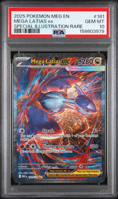 2025 POKEMON MEG EN-MEGA EVOLUTION 181 MEGA LATIAS EX SPECIAL ILLUSTRATION RARE PSA 10