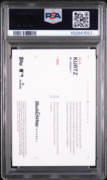 2025 Topps Black and White 4 Nick Kurtz PSA 10