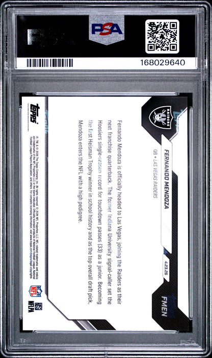 2026 TOPPS NOW #FMEN FERNANDO MENDOZA PSA 10