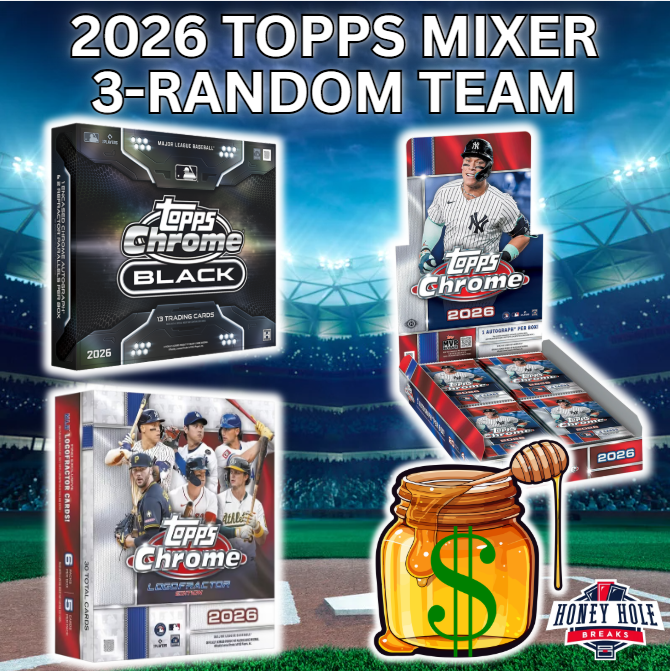 1x 2026 Topps Chrome Black Baseball Hobby, 1x 2026 Topps Chrome Baseball Logofractor, 1x 2026 Topps Chrome Baseball Hobby -  3 RANDOM TEAM Break #2053