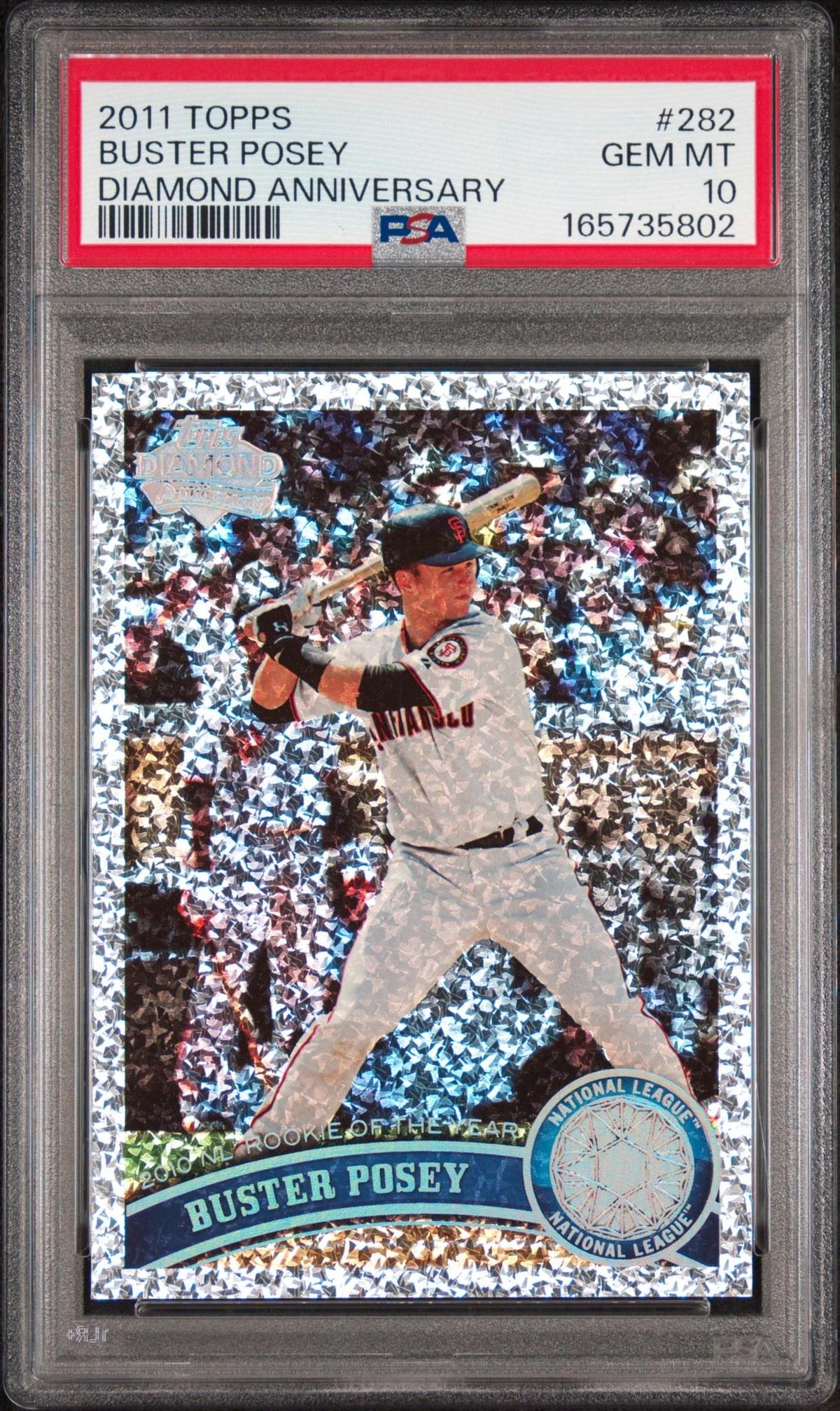 2011 TOPPS 282 BUSTER POSEY DIAMOND ANNIVERSARY PSA 10