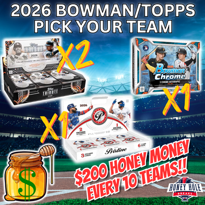 2x 2026 Topps Tribute Baseball Hobby, 1x 2026 Topps Pristine Baseball Hobby, 1x 2026 Bowman Chrome Baseball Delight - PICK YOUR TEAM Break #2172