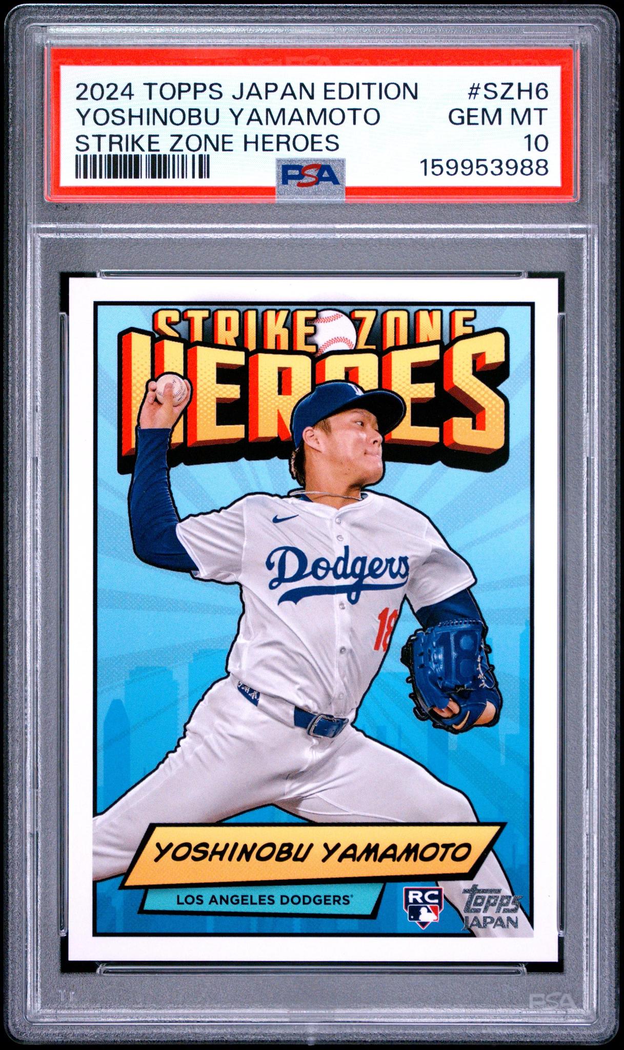 2024 Topps Baseball Japan Edition Strike Zone Heroes SZH6 Yoshinobu Yamamoto PSA 10