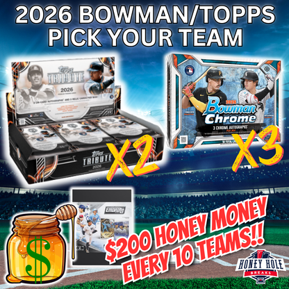 2x 2026 Topps Tribute Baseball Hobby , 3x 2026 Bowman Chrome Baseball Delight - PICK YOUR TEAM Break #2103