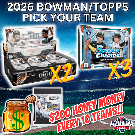 2x 2026 Topps Tribute Baseball Hobby , 3x 2026 Bowman Chrome Baseball Delight - PICK YOUR TEAM Break #2119