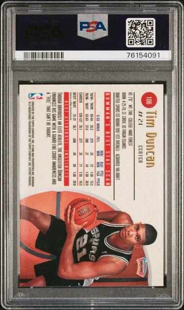 1997 Bowmans Best Tim Duncan PSA 10