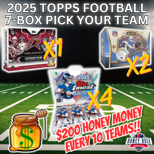 4x '25 Topps Finest Football Hobby, 2x 2026 Under Wraps Autographed NFL Replica Helmets,  1x '25 Topps Resurgence Football Delight - Pick Your Team Break #1974