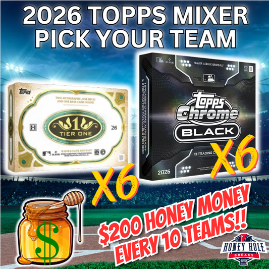 6x 2026 Topps Tier One Baseball Hobby, 6x 2026 Topps Chrome Black Baseball Hobby - PICK YOUR TEAM Break #1889