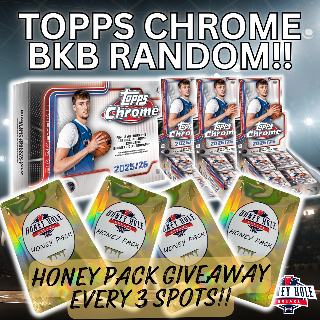 1x 2025/26 Topps Chrome Basketball Breaker's Delight, 3x  2025/26 Topps Chrome Basketball Hobby + 10 HONEY PACKS -  RANDOM TEAM Break #1362