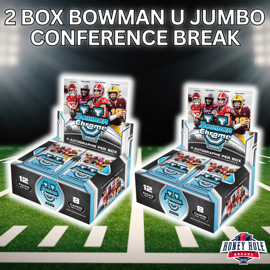 2x 2025 Bowman Chrome U Football Jumbo - Random Conference Break #1257